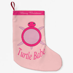 Petite Chaussette De Noël Cute Pink Turtle Babe Prise personnalisée