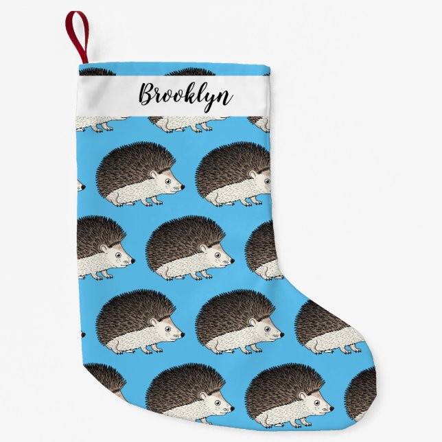 Petite Chaussette De Noël Cute prickly hedgehog cartoon (Devant)