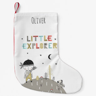 Petite Chaussette De Noël Cute Scandinave Petit Explorer Personnalisé