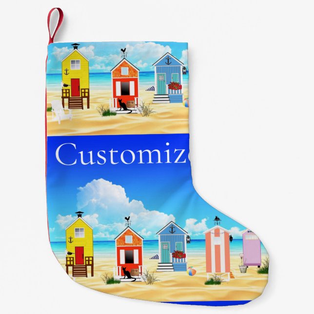 Petite Chaussette De Noël Cute Tiny Beach Shacks Thunder_Cove (Devant)