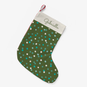 Petite Chaussette De Noël Cute Winter Pois Spots Vert Personnalisé