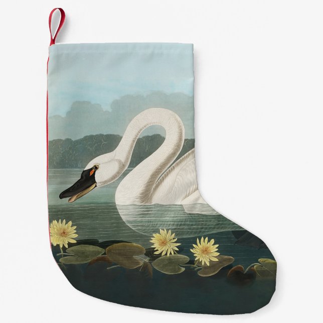 Petite Chaussette De Noël cygne audubon cygnes d'eau blanche (Devant)
