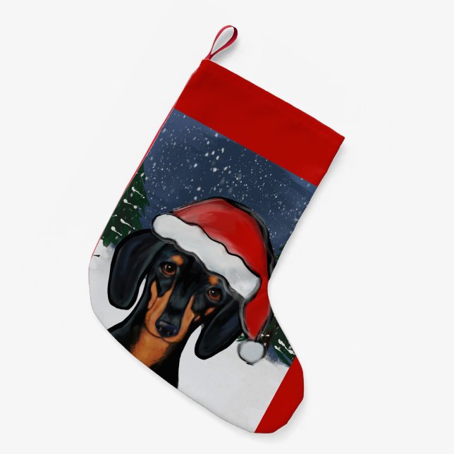 PETITE CHAUSSETTE DE NOËL DACHSHING (Devant (Accrochage))