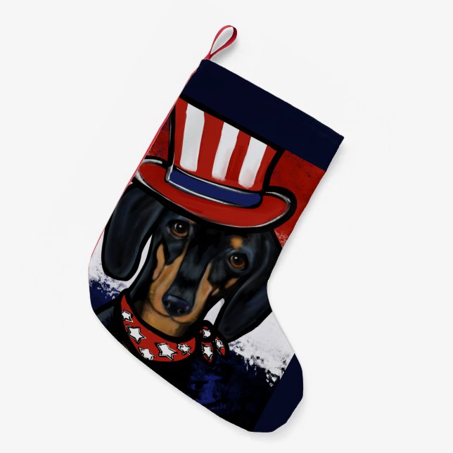 Petite Chaussette De Noël Dachshund  (Devant (Accrochage))