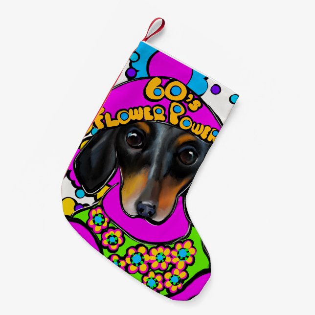 PETITE CHAUSSETTE DE NOËL DACHSHUND  (Devant (Accrochage))