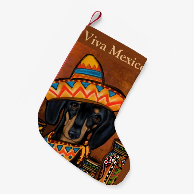 Petite Chaussette De Noël Dachshund   (Devant (Accrochage))