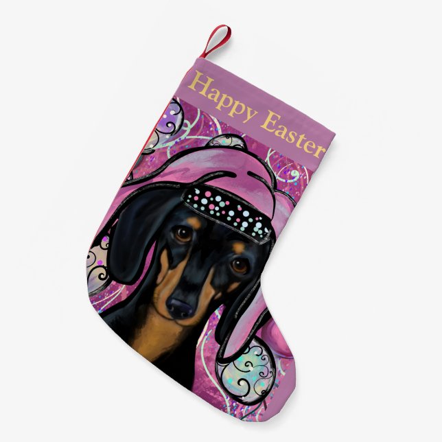 Petite Chaussette De Noël Dachshund   (Devant (Accrochage))
