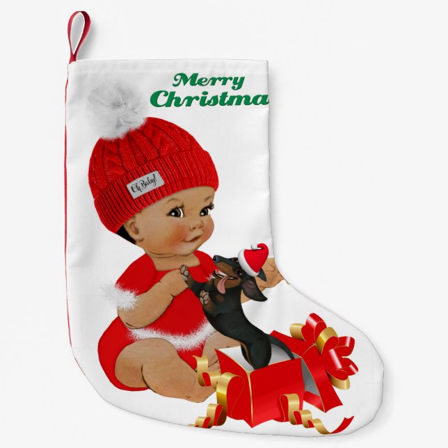 Petite Chaussette De Noël Dachshund Baby Christmas Stocking (Devant)