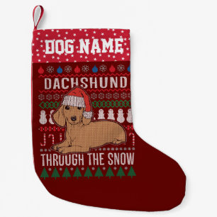Petite Chaussette De Noël Dachshund Personnalisé Pendant La Fête De La Nei