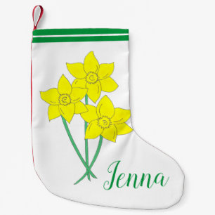 Petite Chaussette De Noël Daffodiles Jaunes Fleurs de printemps Bunch Floral