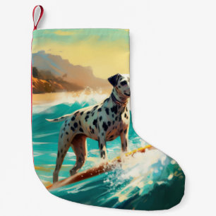 Petite Chaussette De Noël Dalmation Plage Surf Peinture
