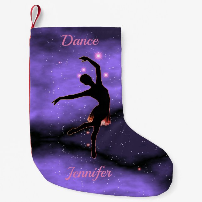 Petite Chaussette De Noël Danse rose et violet (Devant)