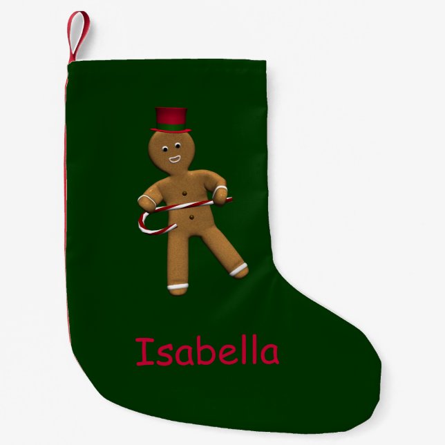 Petite Chaussette De Noël Danser Caricature Gingerbread Homme (Devant)