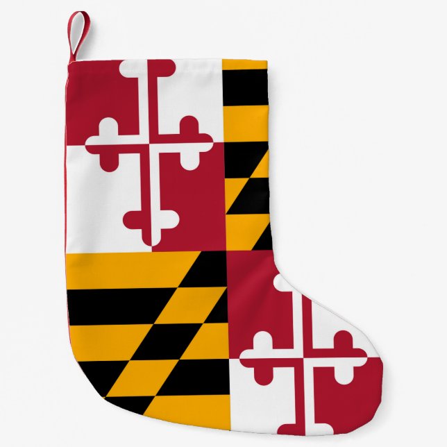 Petite Chaussette De Noël Décor élégant de drapeau d'état du Maryland (Devant)