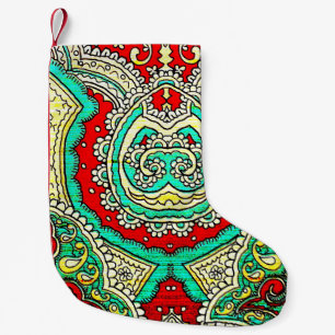 Petite Chaussette De Noël Décor néon arabesque : style années 80.