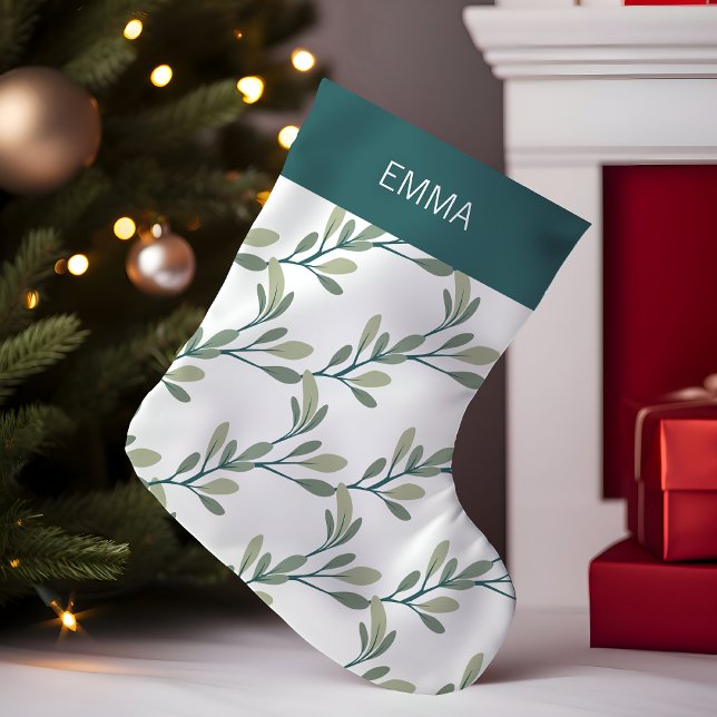Petite Chaussette De Noël Décoration de Noël | Monogramme botanique (Créateur téléchargé)