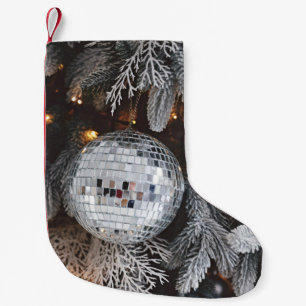 Petite Chaussette De Noël Décorations d'arbres de Noël, fond lumineux festif