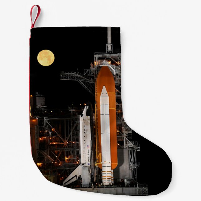 Petite Chaussette De Noël Découverte de navette spatiale et lune (Devant)