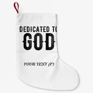 PETITE CHAUSSETTE DE NOËL DÉDIÉ À DIEU PERSONNALISABLE COOL TEXTE NOIR