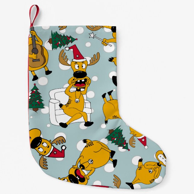Petite Chaussette De Noël Deer Festive : Design Motif de Noël (Devant)