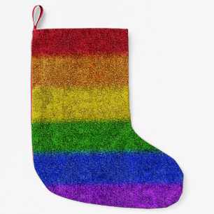 Petite Chaussette De Noël Dégradé de la Parties scintillant arc-en-ciel tomb