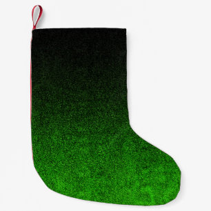 Petite Chaussette De Noël Dégradé de Parties scintillant noire et verte tomb