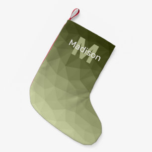 Petite Chaussette De Noël Dégradé de vert de l'armée à lumière géométrique e