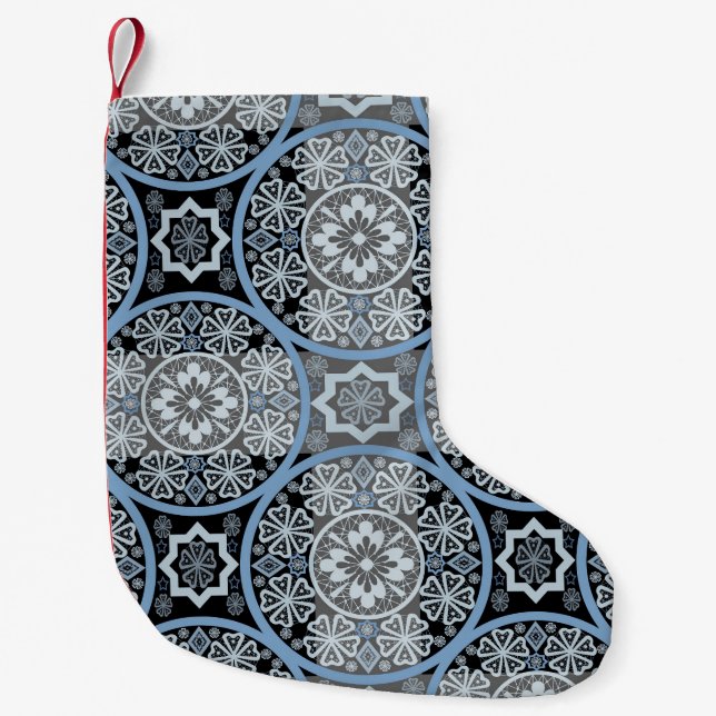Petite Chaussette De Noël Dentelle romantique : Impression Abstraite brillan (Devant)