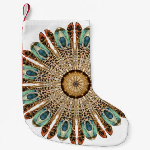 Petite Chaussette De Noël Dentelles Mandala Aquarelle : Dentelles naturelles