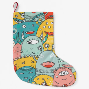 Petite Chaussette De Noël Des monstres mignons de style boho, sans soudure.