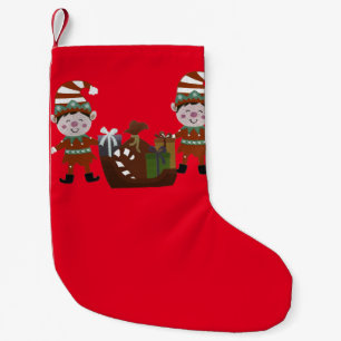 Petite Chaussette De Noël Des nains avec des cadeaux pour les enfants.