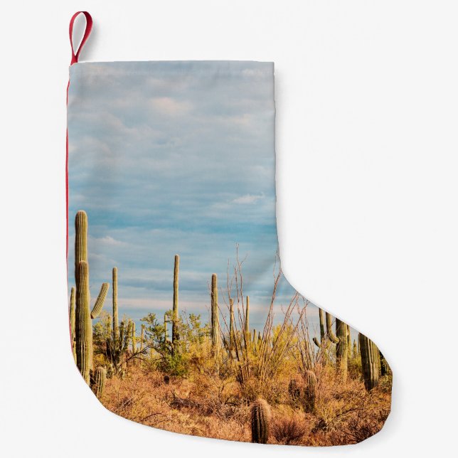 Petite Chaussette De Noël Désert avec les cactus du Saguaro (Devant)