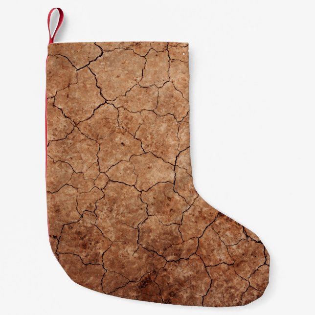 Petite Chaussette De Noël Désert de fissures d'érosion fissurées (Devant)