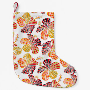 Petite Chaussette De Noël Design hawaïen lumineux avec plantes tropicaux et