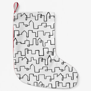 Petite Chaussette De Noël Design moderne peint Cityscape