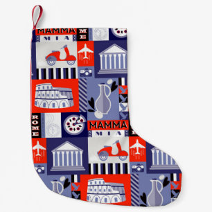 Petite Chaussette De Noël Design motif décoratif de Rome sans faille. Texte
