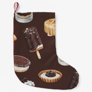 Petite Chaussette De Noël Desserts délicieux : Motif de croquis de nourritur