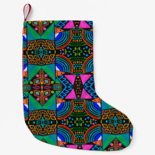 Petite Chaussette De Noël Dessin artistique africain. Motif aztèque sans cou
