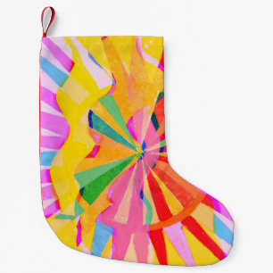 Petite Chaussette De Noël dessin créatif Abstrait, arrière - plan coloré.