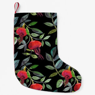 Petite Chaussette De Noël Dessin d'aquarelle botanique motif dogrose. Brig