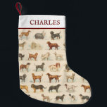 Petite Chaussette De Noël Dessins vintages de race de chien sur mesure<br><div class="desc">Collection de dessins vintages de chiens de la série de cartes de commerce Dogs of the World publiée en 1890 pour promouvoir les vieilles cigarettes de juge. Une série de 50 images de cartes est disponible dans le domaine public. De nombreuses races de chiens familiers, dont Basset Hound, Saint Bernard,...</div>
