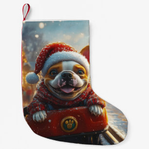 Petite Chaussette De Noël Dessous de verre à rouleaux pour chien Bull Terrie