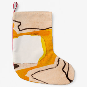Petite Chaussette De Noël Détail d'une aquarelle Abstraite et d'une peinture