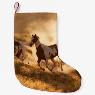 Petite Chaussette De Noël Deux cow-boys occidentaux à cheval, braconnant la