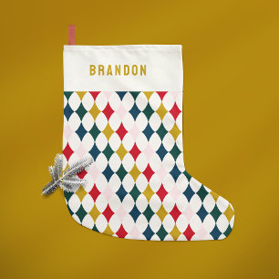 Petite Chaussette De Noël diamant vintage rétro simple