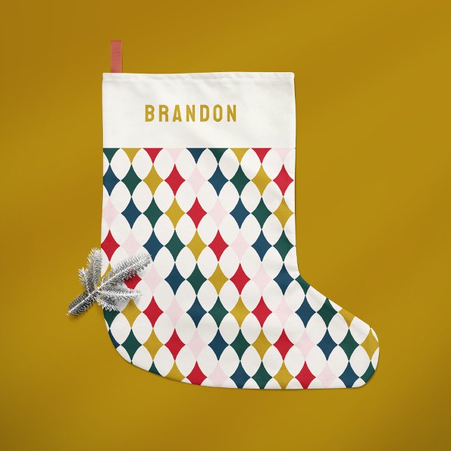 Petite Chaussette De Noël diamant vintage rétro simple (Créateur téléchargé)