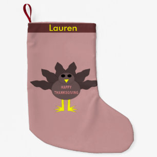 Petite Chaussette De Noël Dinde plumée de Thanksgiving bas personnalisé