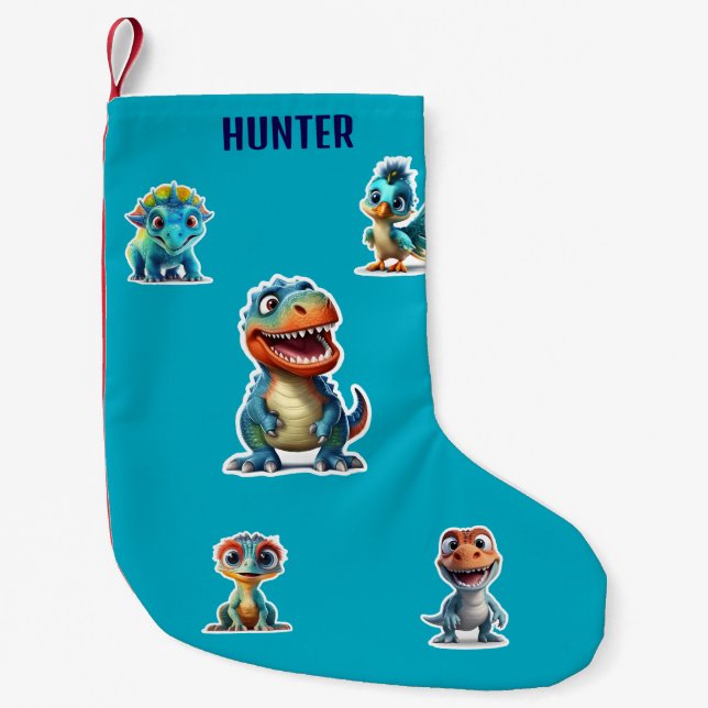 PETITE CHAUSSETTE DE NOËL DINOSAUR ENFANTS PERSONNALISÉS (Devant)