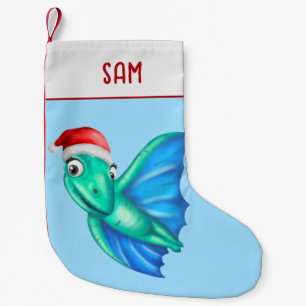 Petite Chaussette De Noël Dinosaur Stockage de Noël Cute Dinosaur Bleu