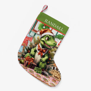 Petite Chaussette De Noël Dinosaure de Noël ajouter nom